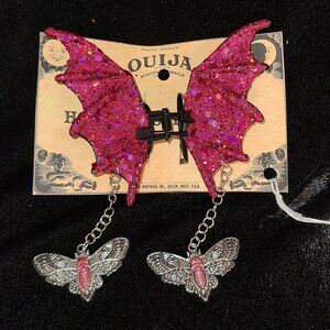 Bat Wings Hair Clip - Holographic Pink